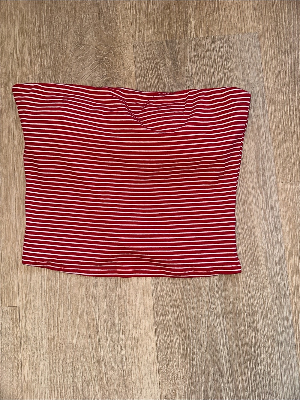 Sadie and sage red and white striped strapless top